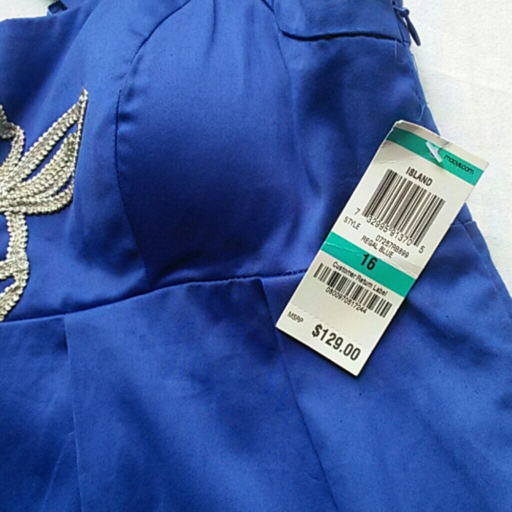 SALE! I.N.C Regal blue dress size 16 - Picture 3 of 7